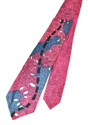 1940s Pink & Blue Trail Vintage Tie