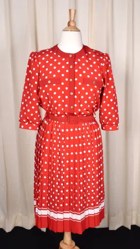 1940s Style Red Polka Dot Dress