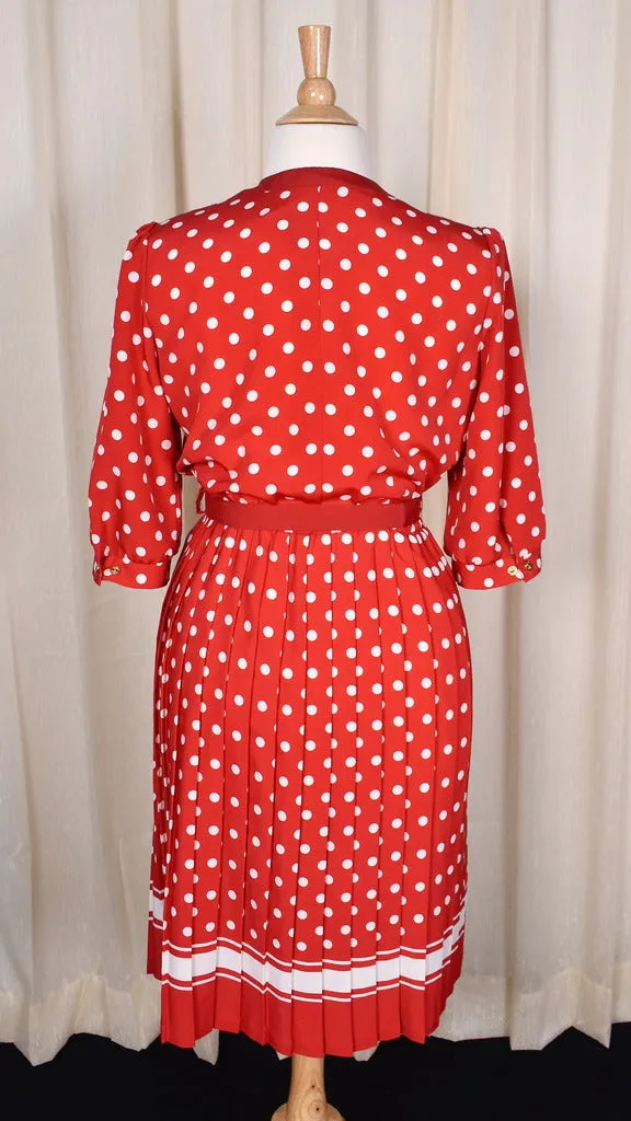 1940s Style Red Polka Dot Dress