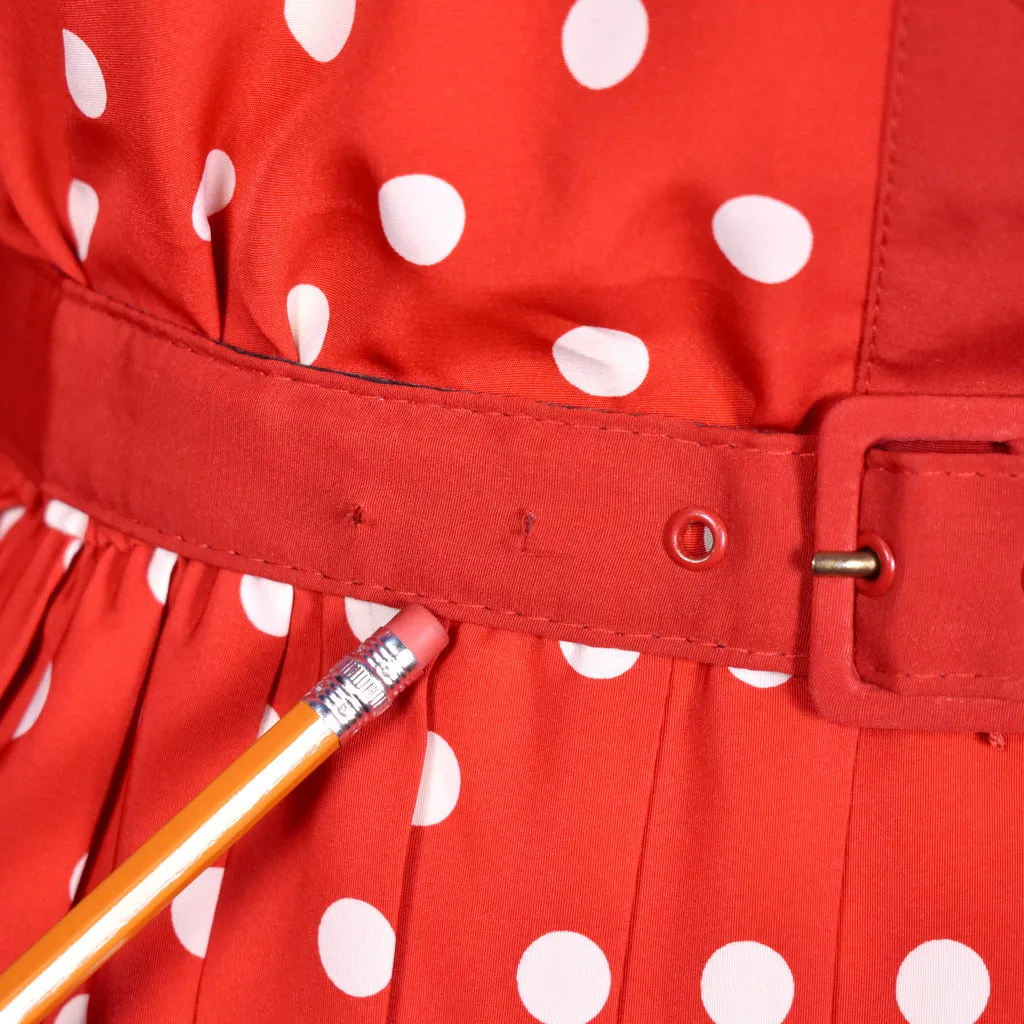 1940s Style Red Polka Dot Dress