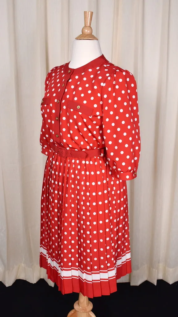 1940s Style Red Polka Dot Dress