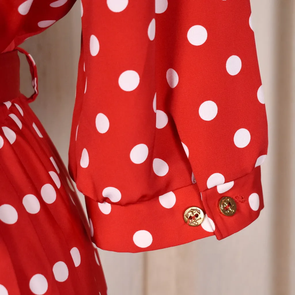 1940s Style Red Polka Dot Dress