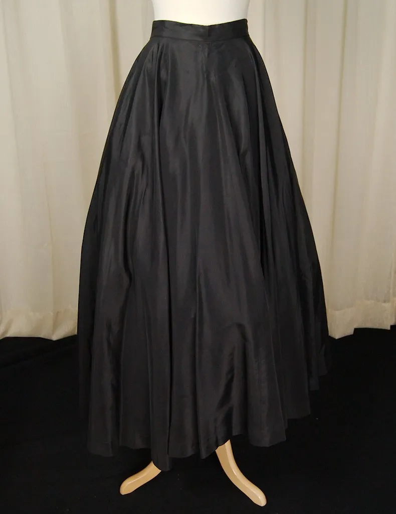 1950s Long Black Full Skirt