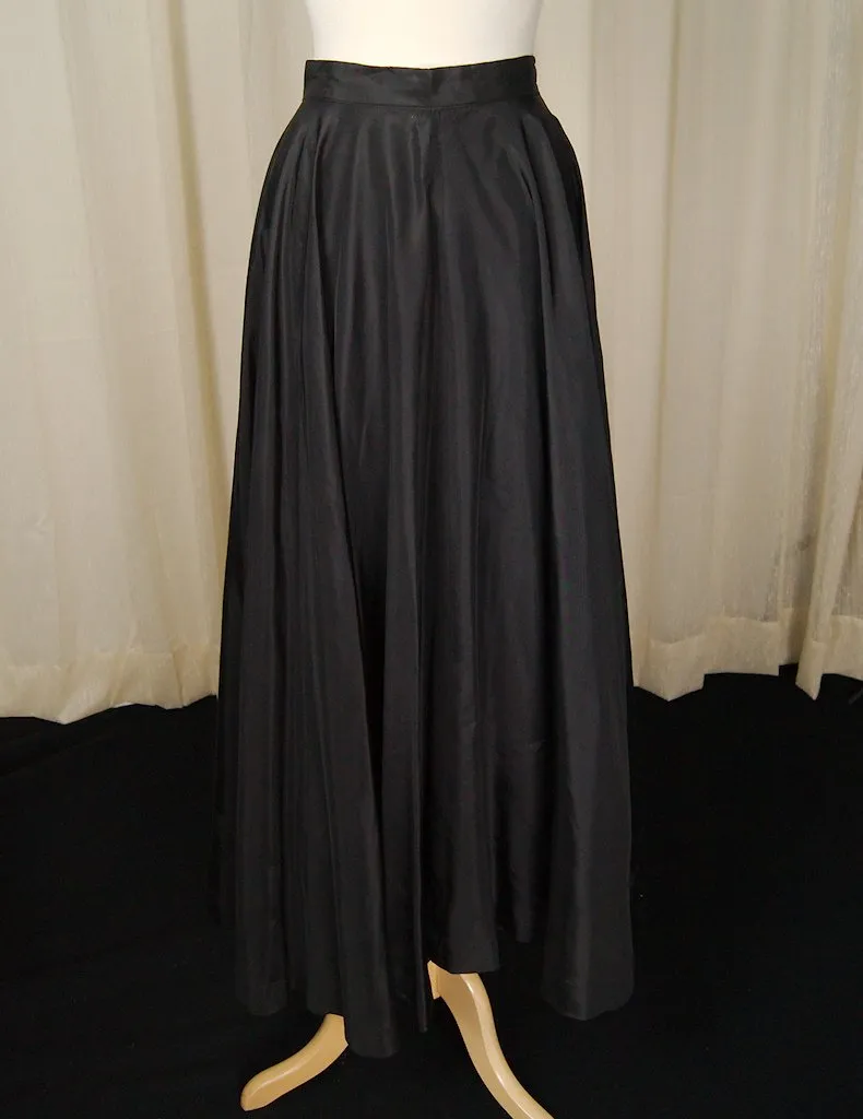 1950s Long Black Full Skirt