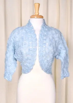 1950s Powder Blue Knit Bolero Sweater