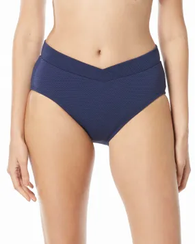 2024 Beach House Pique Solids Letty Crossover Textured Bikini Bottom - H51581