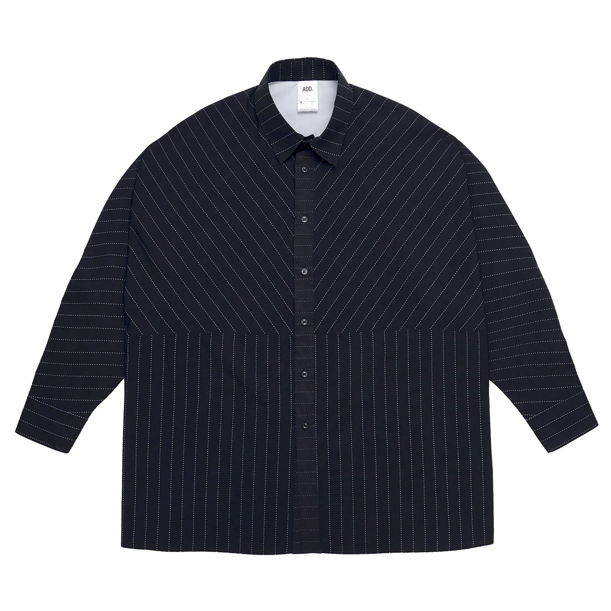 ADD Pinstripe Box Pattern Shirt Navy