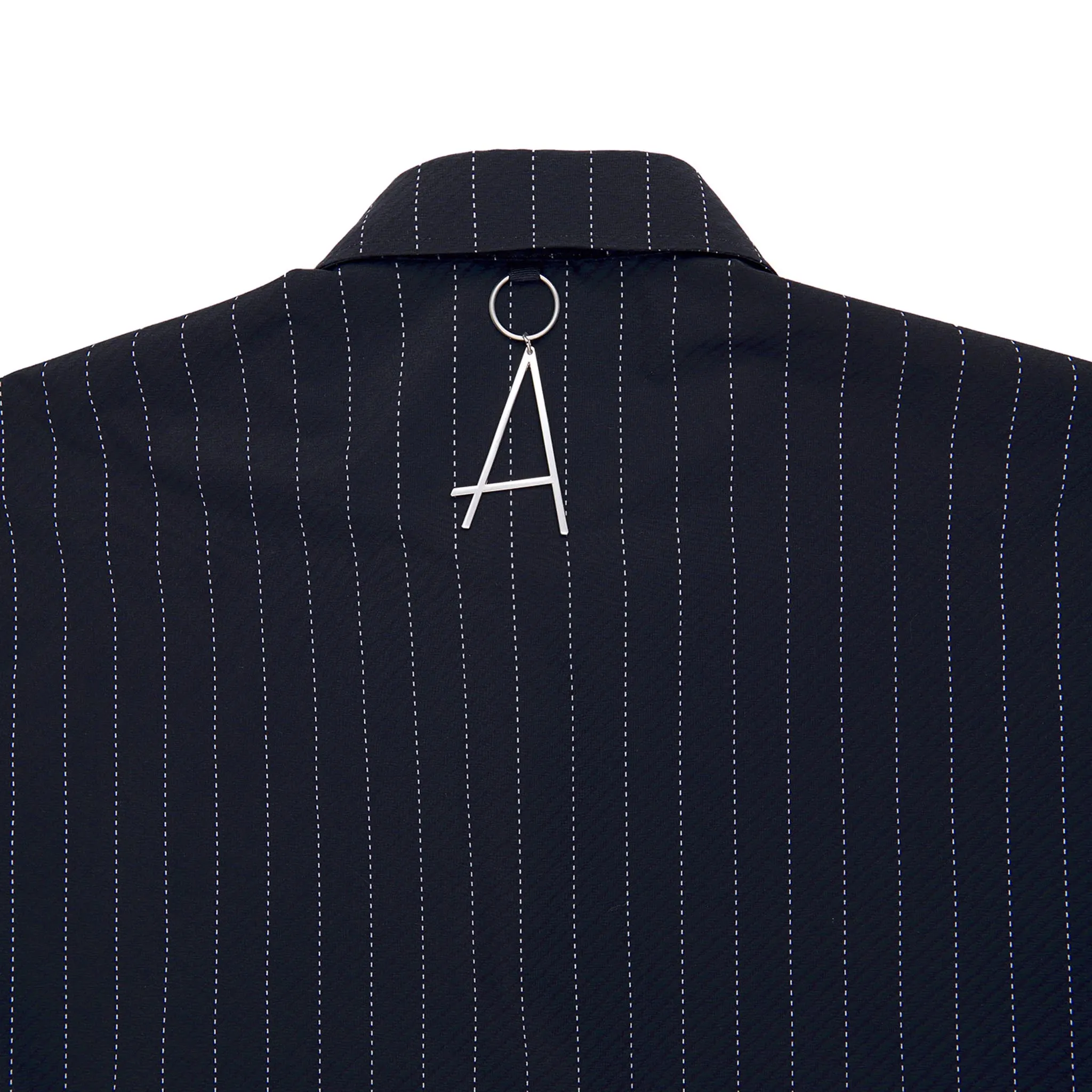 ADD Pinstripe Box Pattern Shirt Navy