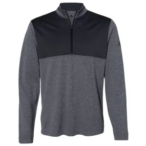 adidas Golf Men's Black Heather/Carbon Lightweight UPF Pullover