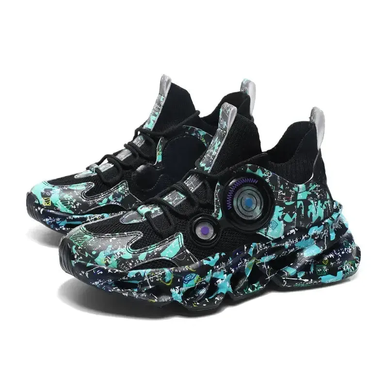 Aesthetic Graffiti Platform Breathable Sneakers