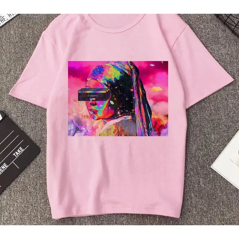 Aesthetic Round Neck Vaporwave T-Shirt