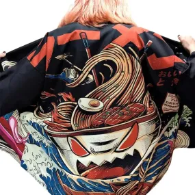 Angry Ramen 3/4 Sleeve Kimono