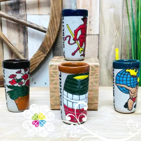 Arenoso Loteria Clay Shot Glass - Set of 4