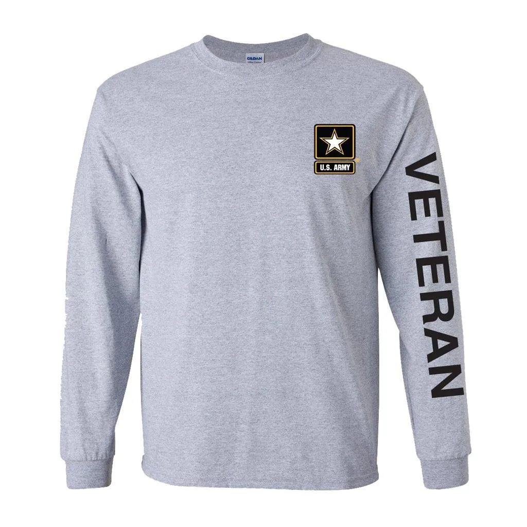 Army Star Veteran Sport Long Sleeve Shirt- Grey