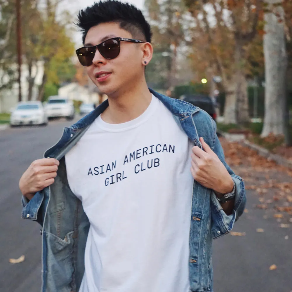 Asian American Girl Club White Logo Tee (Unisex)