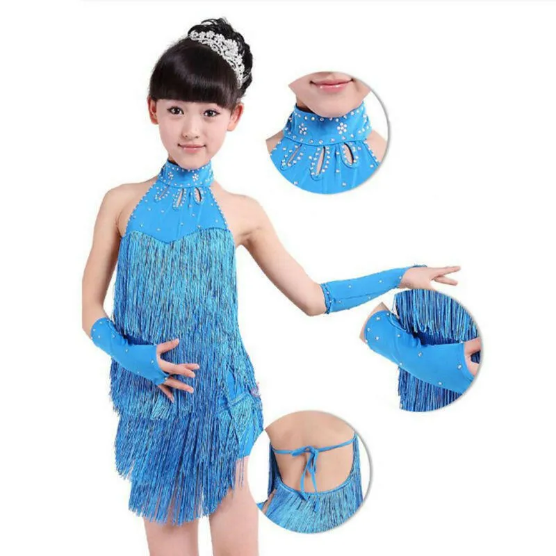 Baby Girl 4-11yo Salsa Party Dance Performance Dress