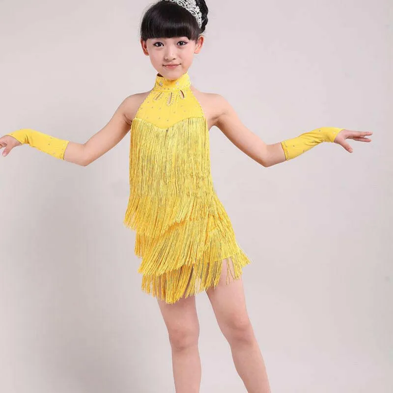 Baby Girl 4-11yo Salsa Party Dance Performance Dress