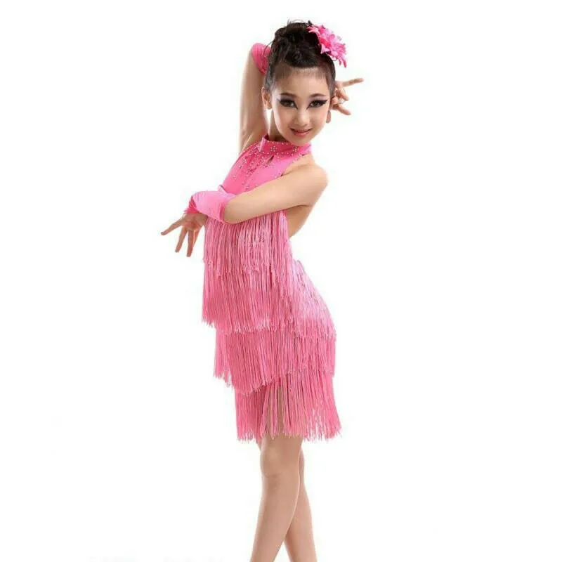 Baby Girl 4-11yo Salsa Party Dance Performance Dress