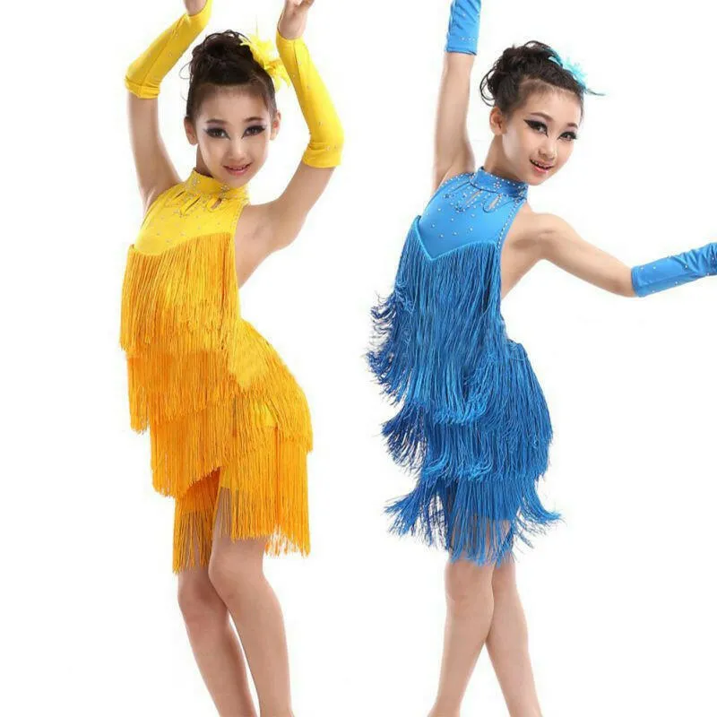 Baby Girl 4-11yo Salsa Party Dance Performance Dress