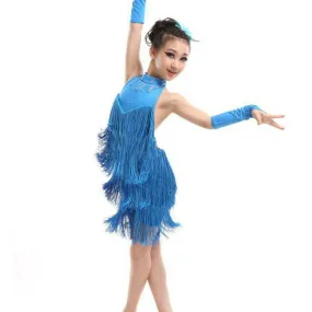 Baby Girl 4-11yo Salsa Party Dance Performance Dress