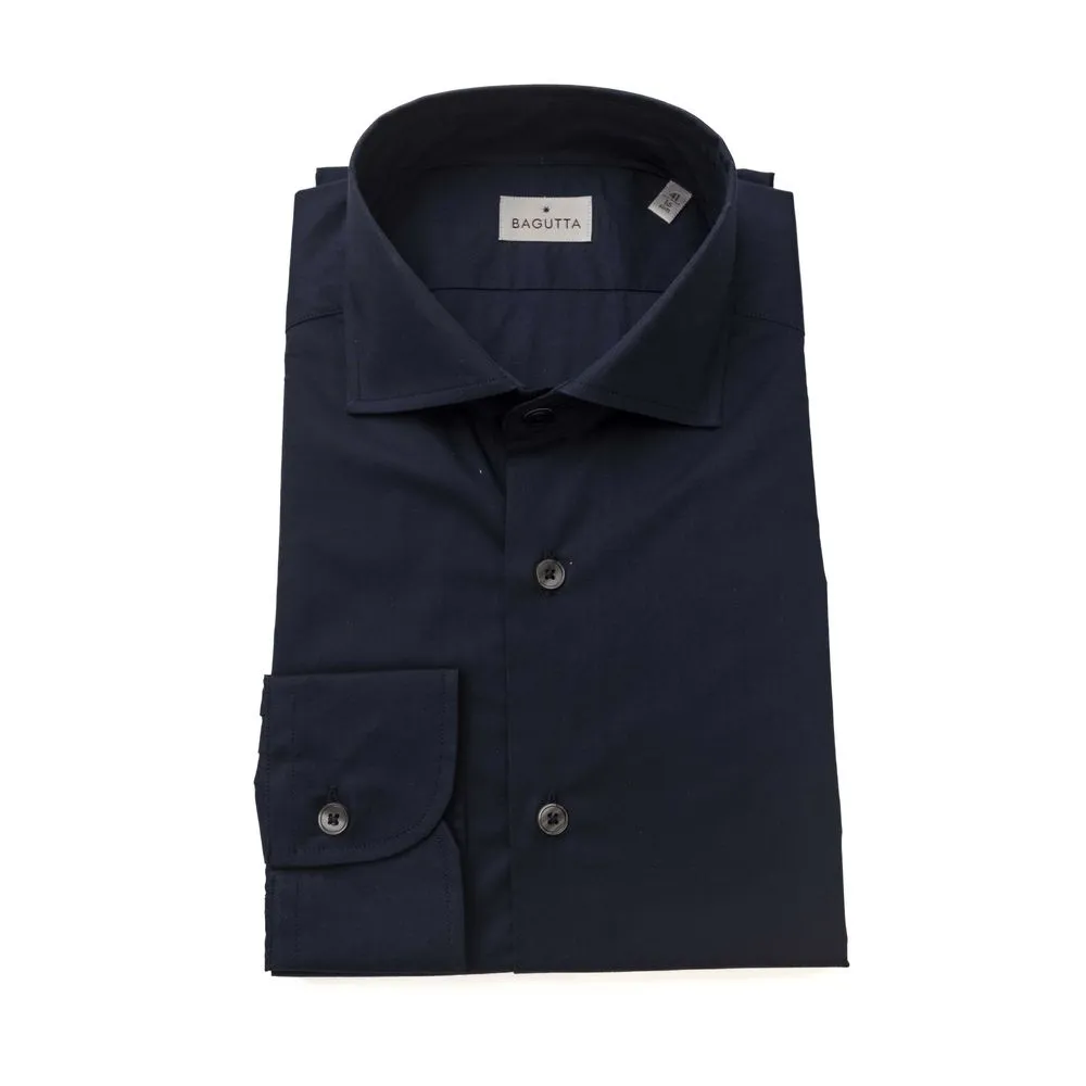 Bagutta Blue Cotton Men Men's Shirt