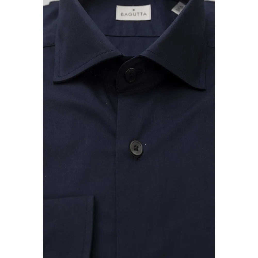 Bagutta Blue Cotton Men Men's Shirt