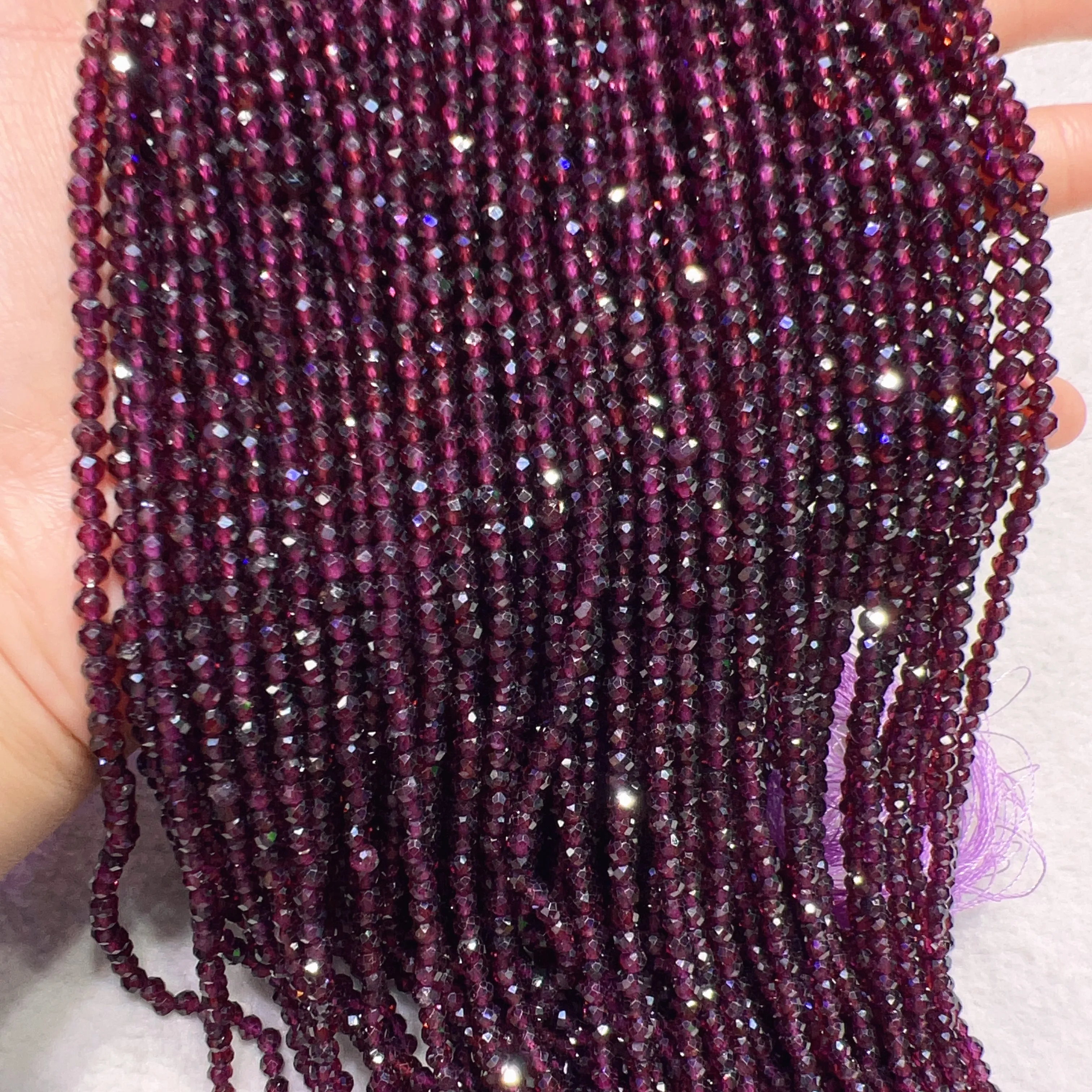 Best Quality in Strands 4mm Natural Rhodolite Purple Garnet Faceted Bead Strands for DIY Jewelry Projects