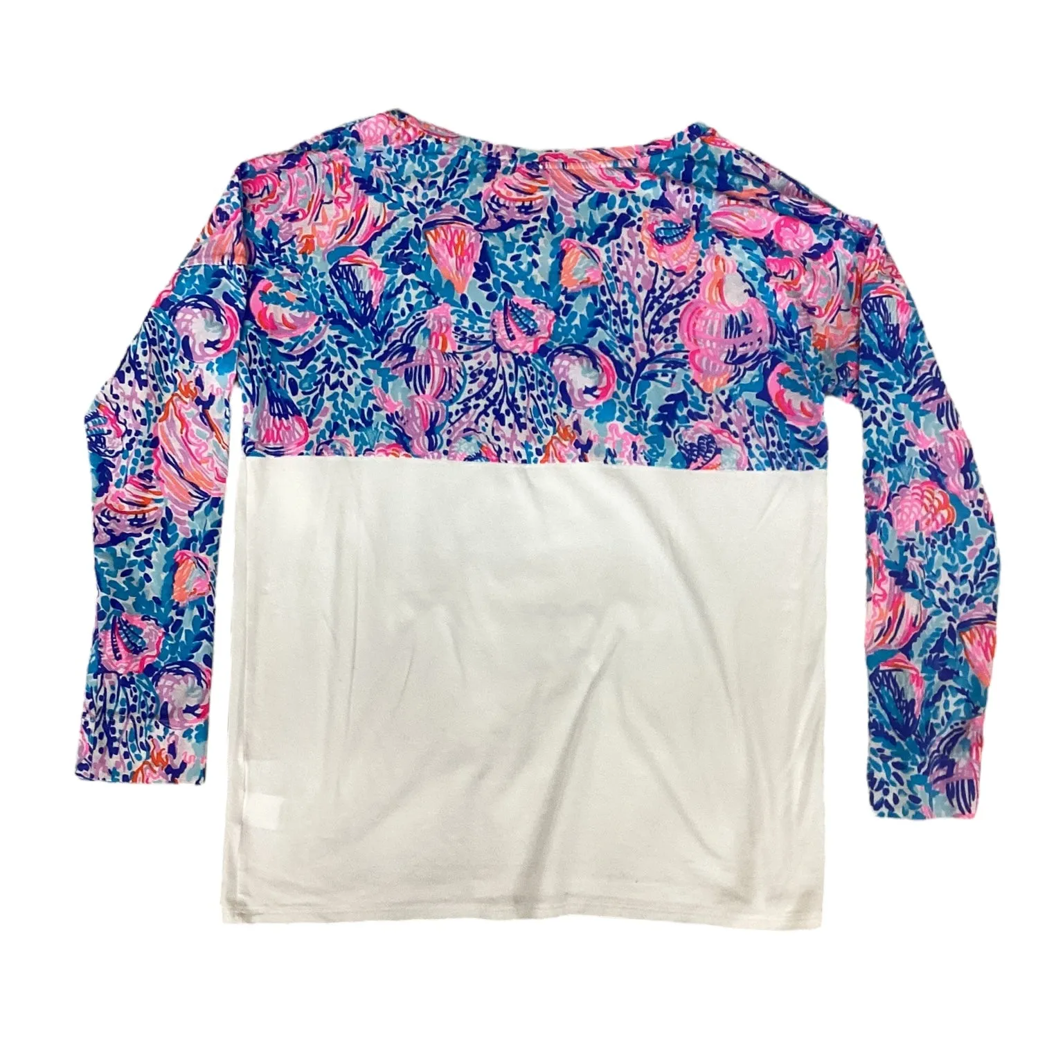 Blue & White Top Long Sleeve Designer Lilly Pulitzer, Size S