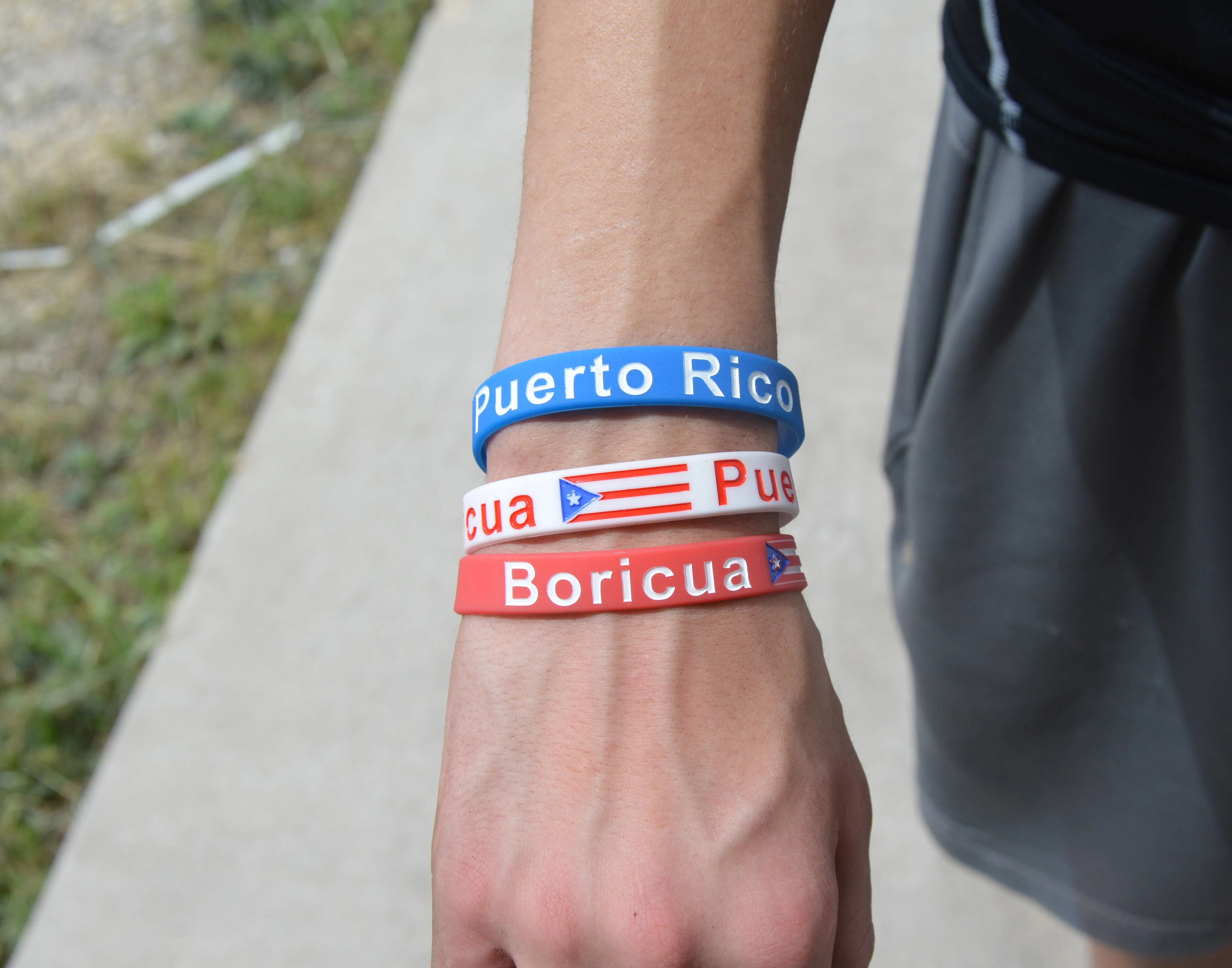 Boricua Puerto Rico Silicone Wrist Bands (Red, White or Blue)