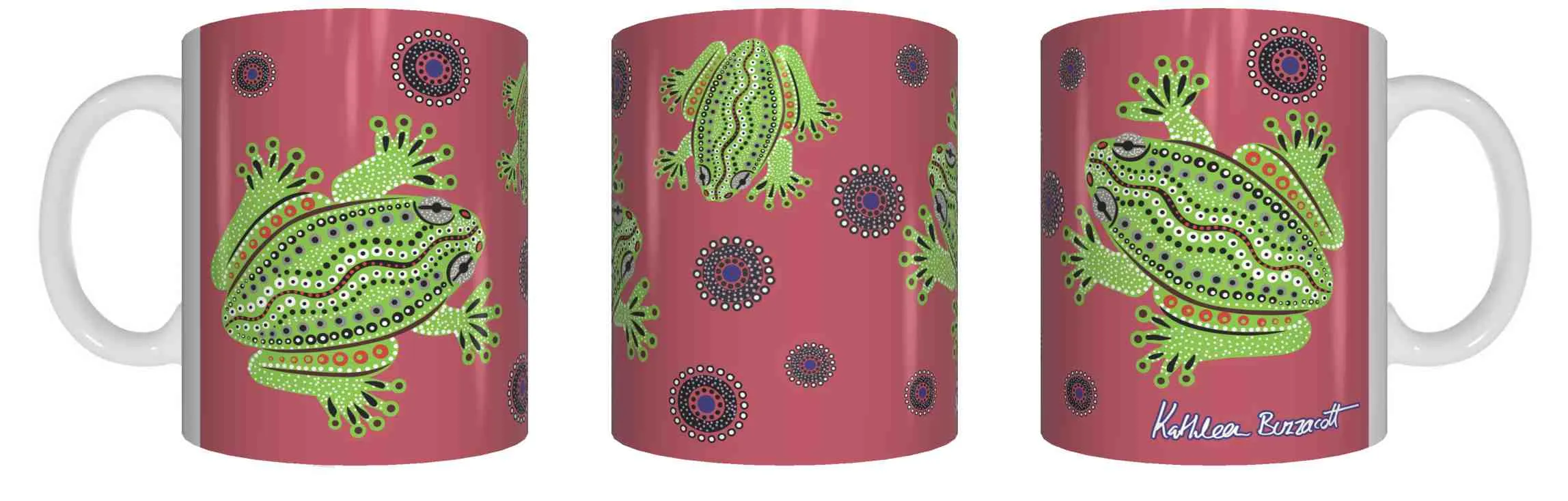 Centralian Tree Frog - Aboriginal Design Ceramic Mug in Gift Box