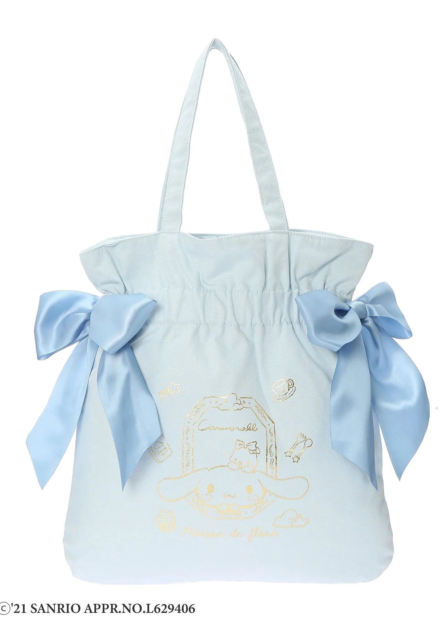 Cinnamoroll x Maison de FLEUR Ribbon tote bag (Gingham Inner)