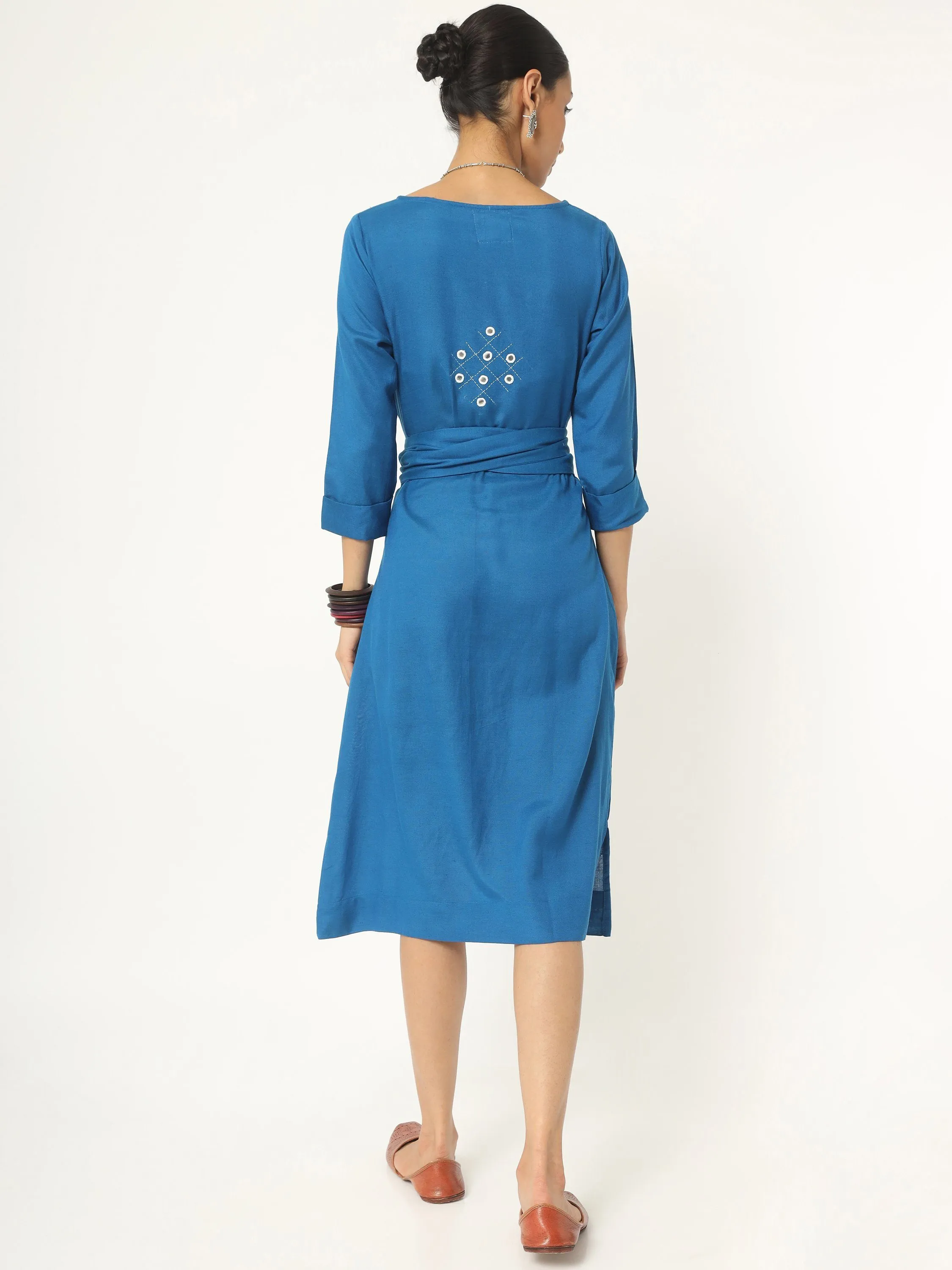 Cobalt Blue Cinched Waist Dress