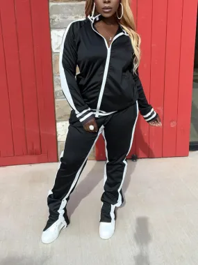 Cold Shoulder Tracksuit Set