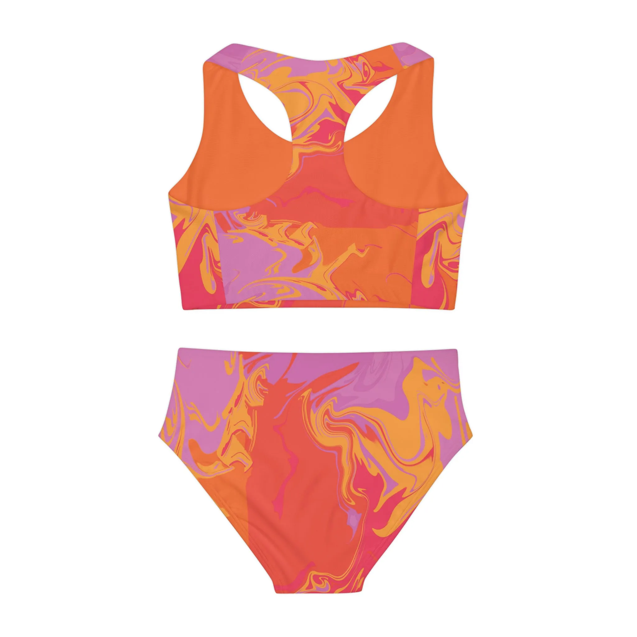 Color Burst Girls Two Piece Swimsuit