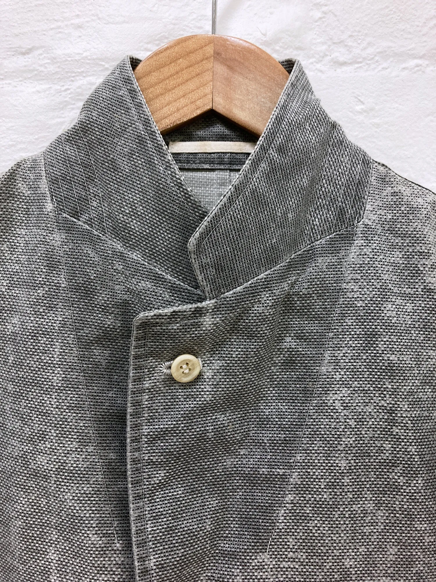 Comme des Garcons Homme 2000 grey nylon three button blazer - M