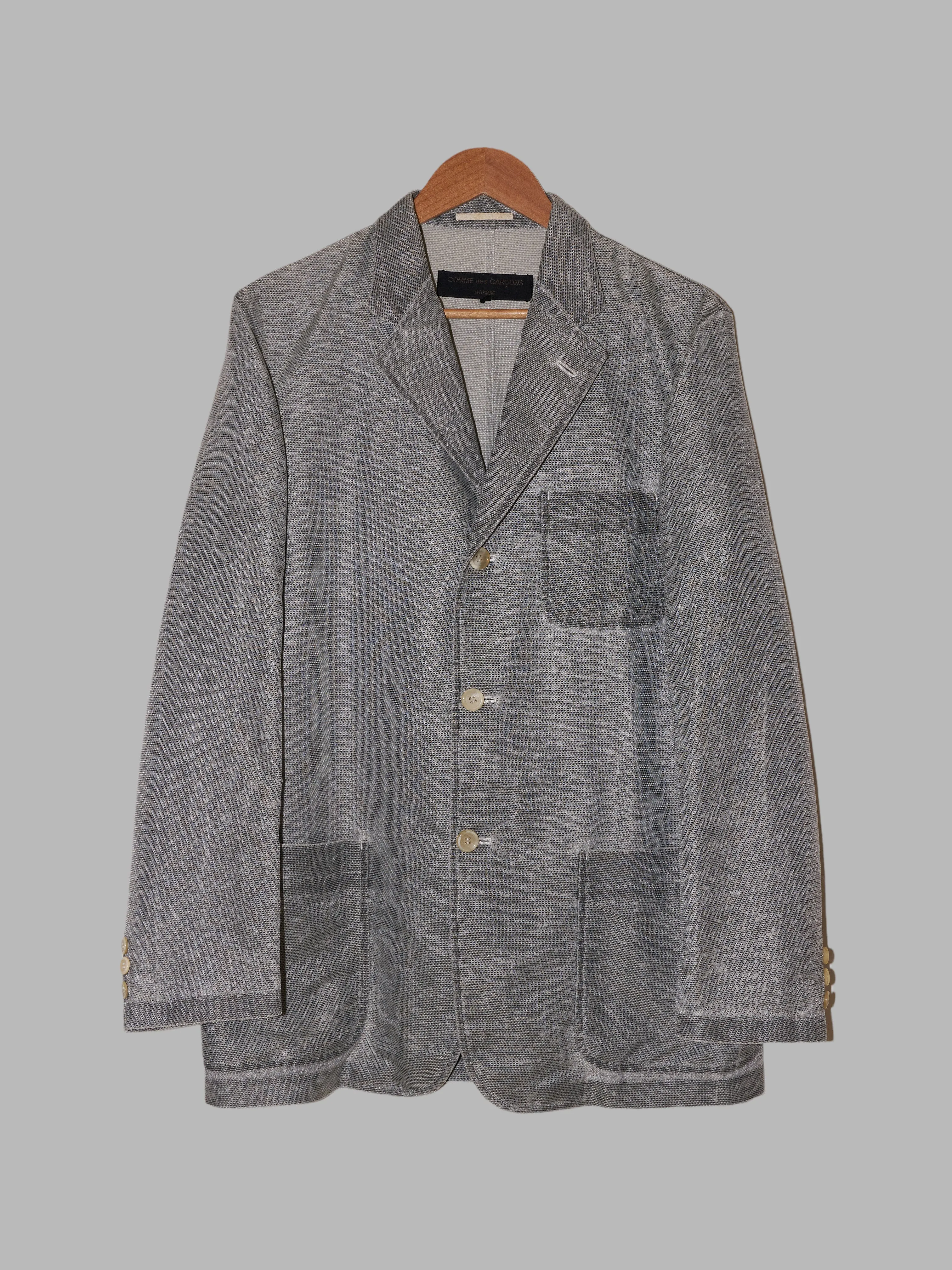 Comme des Garcons Homme 2000 grey nylon three button blazer - M