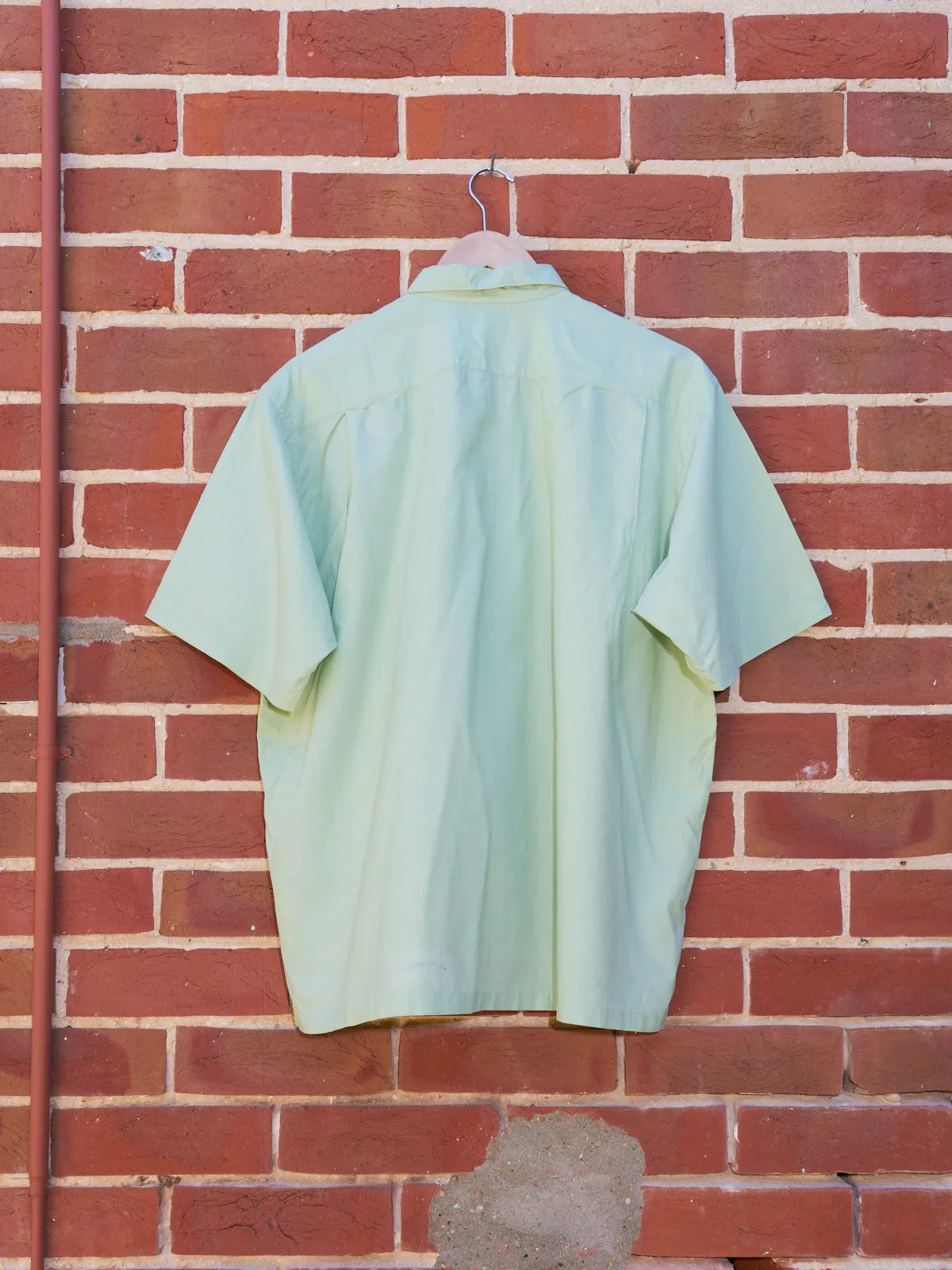 comme des garcons homme green oversized short sleeve shirt - 1998