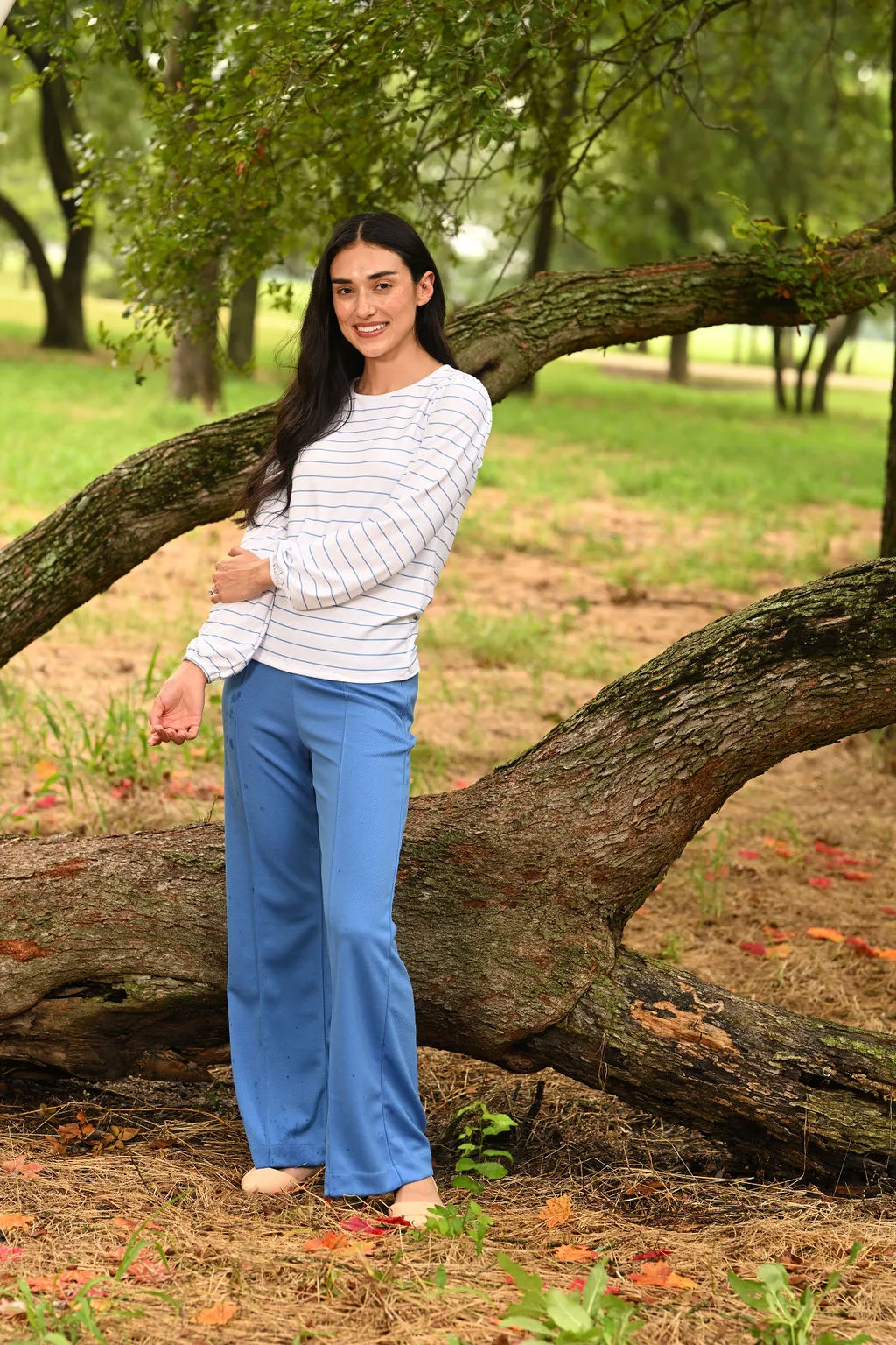 Darbie Wide Leg Pant - Blue