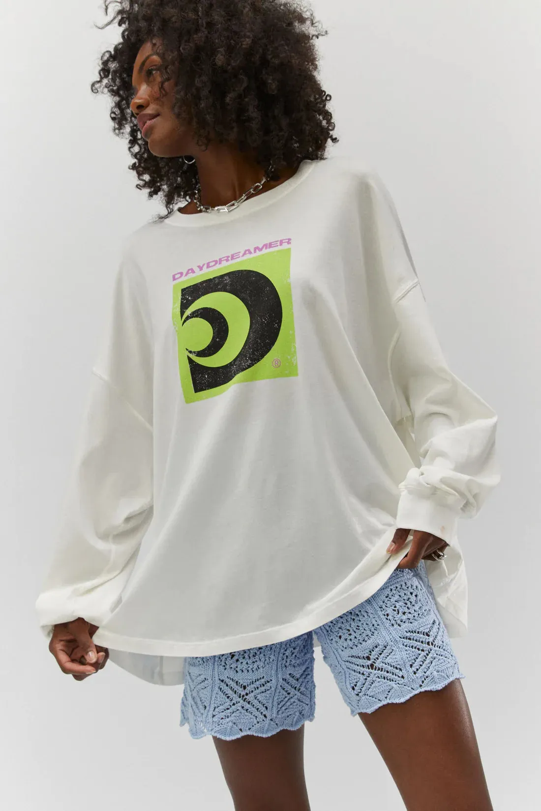 Daydreamer Worldwide Sound Long Sleeve Top - Vintage White