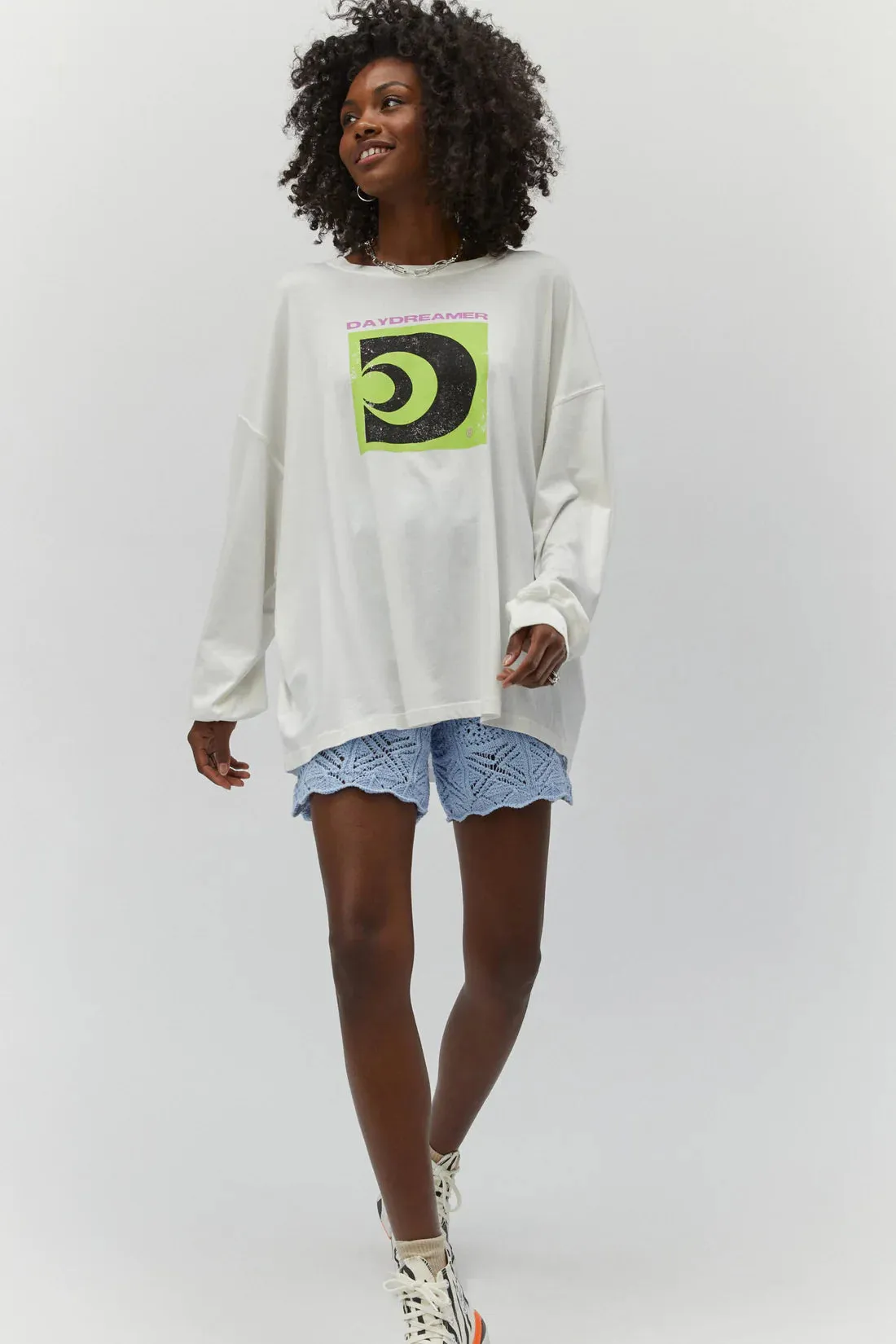 Daydreamer Worldwide Sound Long Sleeve Top - Vintage White