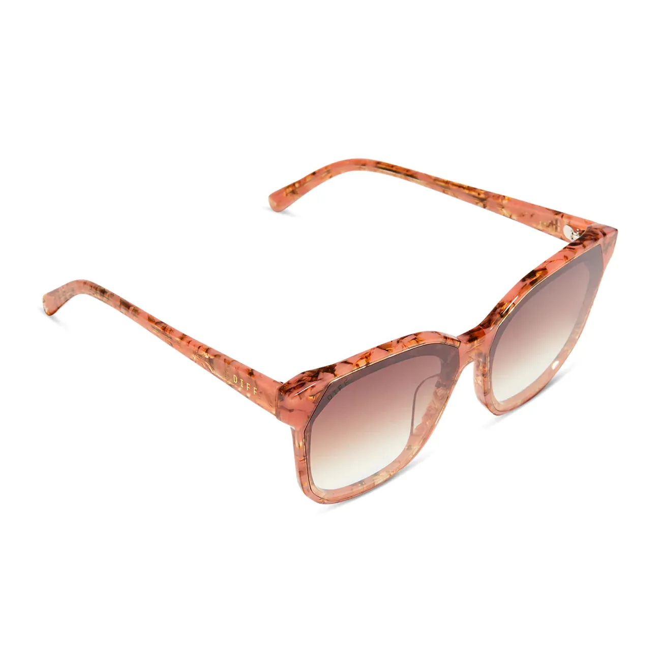 Diff Eyewear Gia - Beige Coral Tort Brown Gradient Sunglasses