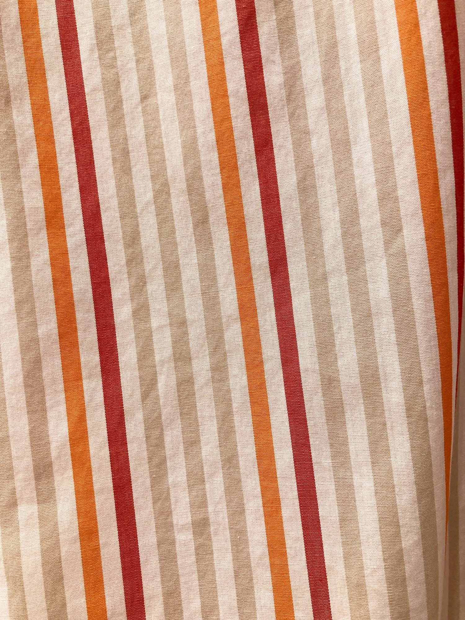 Dirk Bikkembergs beige orange red cotton stripe short sleeve shirt - S