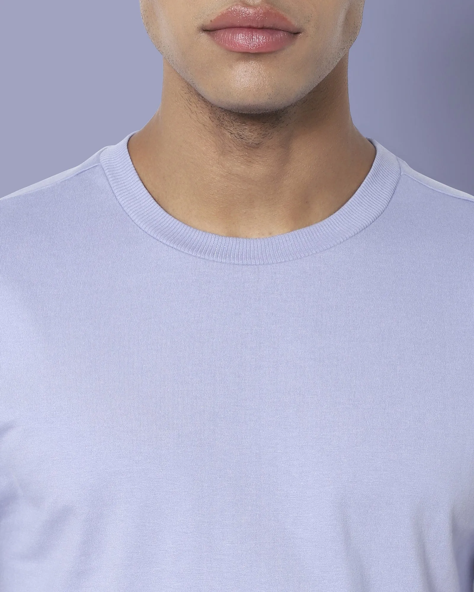 Drop Shoulder HW Crew Tee: Periwinkle