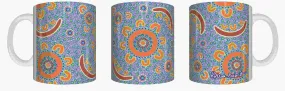 Family Camping - Aboriginal Design Ceramic Mug in Gift Box