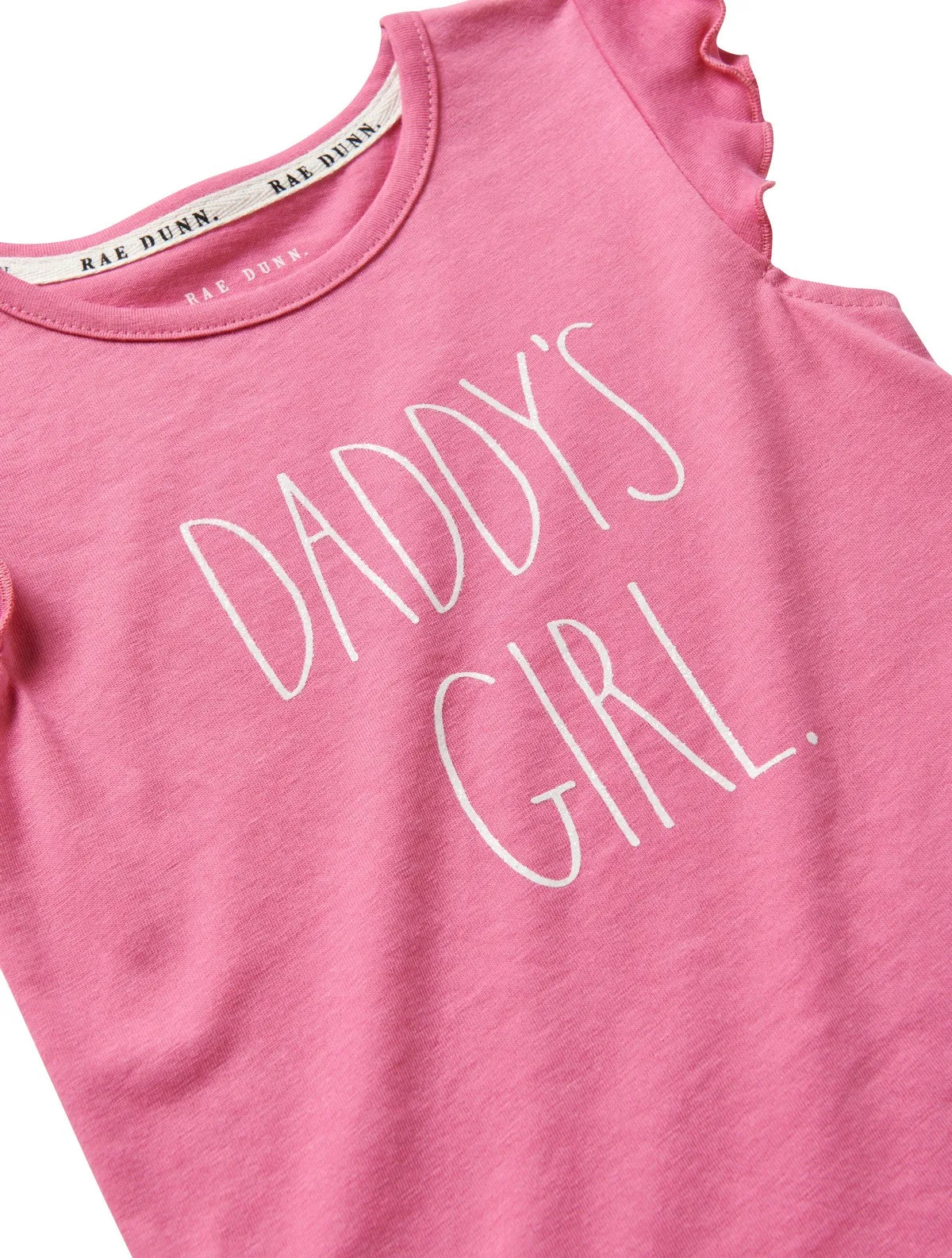 Girls "DADDY'S GIRL" Ruffle Sleeve Tank and Elastic Waistband Short Set