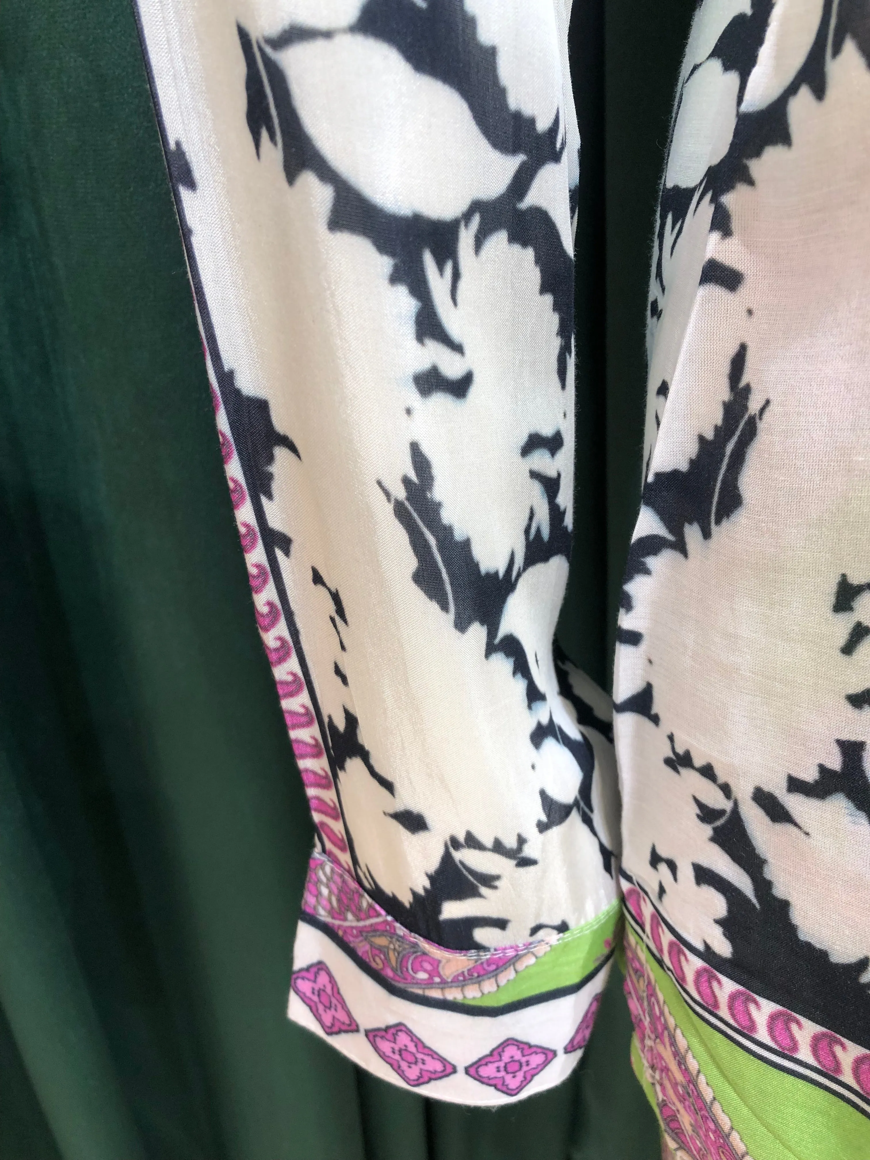 Green Muslin Silk Co ord Set With Digital Print