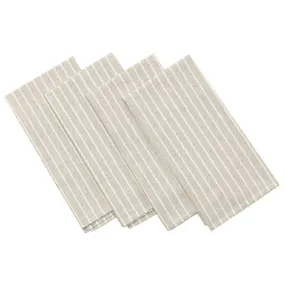 Grey Striped Cotton Napkins - Set of 4