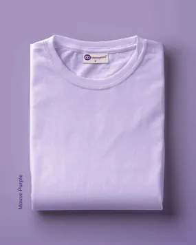 Half Sleeves Crew Neck: Mauve Purple