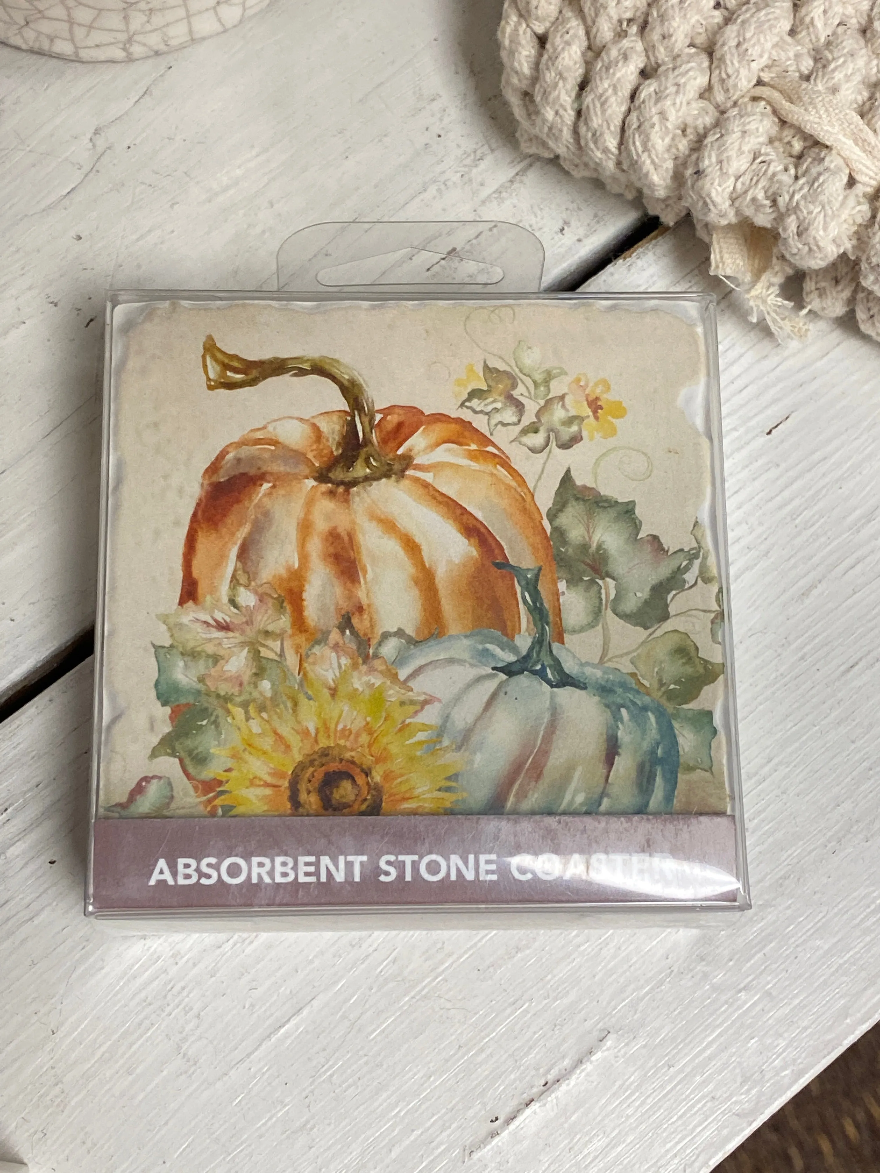 Harvest Pumpkin & Sunflower Coaster Set