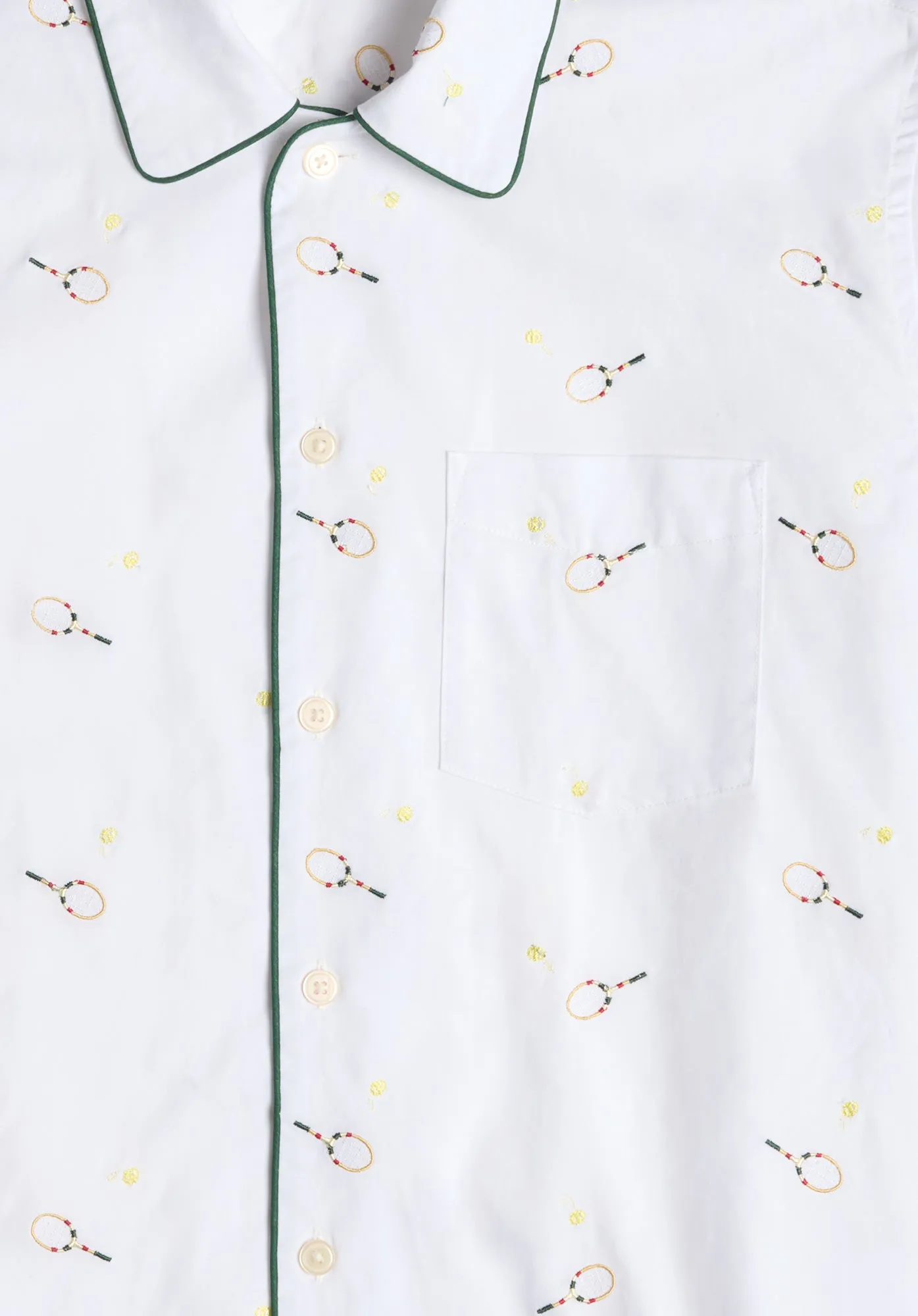 Henry Pajama Set in Tennis Embroidery